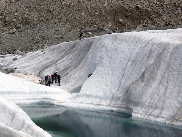Lago no glaciar Mer de Glace